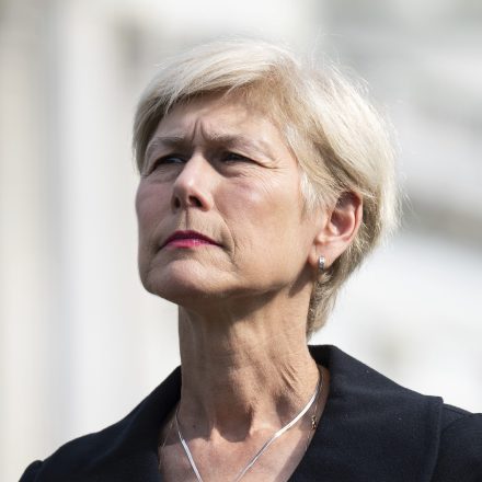 WASHINGTON - JUNE 3: Rep. Deborah Ross, D-N.C., participates in the news conference held by House Select Subcommittee on the Coronavirus Pandemic Democrats on "findings from the fifteen month Republican-led probe of Dr. Anthony Fauci and the COVID-19 pandemic's origins" outside the U.S. Capitol on Monday, June 3, 2024. (Bill Clark/CQ Roll Call via AP Images)