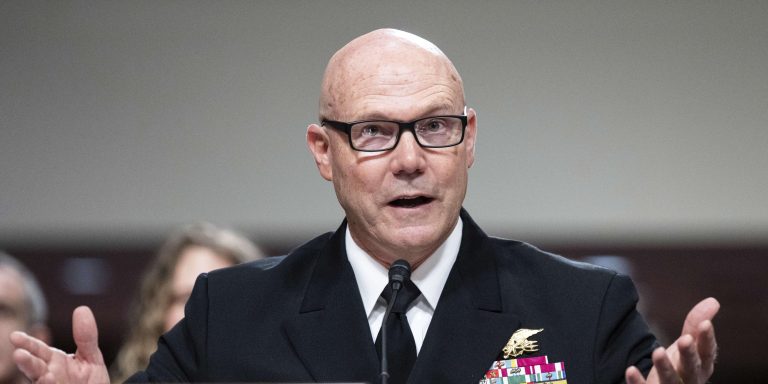 Vice Admiral Frank Bradley, USN, nominee to be Admiral and Commander, United States Special Operation Command, at a hearing of the Senate Armed Services Committee at the U.S. Capitol in Washington, D.C.