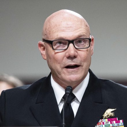 Vice Admiral Frank Bradley, USN, nominee to be Admiral and Commander, United States Special Operation Command, at a hearing of the Senate Armed Services Committee at the U.S. Capitol in Washington, D.C.