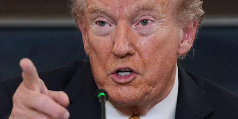President Donald Trump answers questions from reporters during a roundtable on criminal cartels in the State Dining Room of the White House, Thursday, Oct. 23, 2025, in Washington.