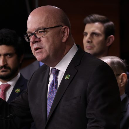 WASHINGTON, DC - MAY 24: U.S. Rep. Jim McGovern (D-MA) speaks during a news conference at the U.S. Capitol on May 24, 2023 in Washington, DC. The Congressional Progressive Caucus (CPC) held a news conference to discuss the debt ceiling negotiations. (Photo by Alex Wong/Getty Images)