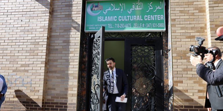 NEW YORK, NEW YORK - OCTOBER 24: Zohran Mamdani, the Democratic front-runner in the New York City mayoral race, prepares to speak outside a Bronx Mosque and cultural center on October 24, 2025 in the Bronx borough of New York City. Mamdani used the afternoon news conference to respond to Andrew Cuomo, his main rival, after Cuomo suggested Thursday that Mamdani would cheer if the 9/11 attacks happened again. (Photo by Spencer Platt/Getty Images)