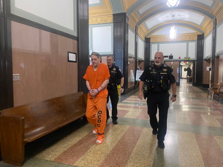 Richard Glossip in an Oklahoma City courthouse for a hearing on Oct. 30, 2025.